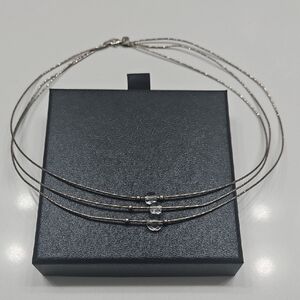 Sterling Silver Necklace with Crystal Accents